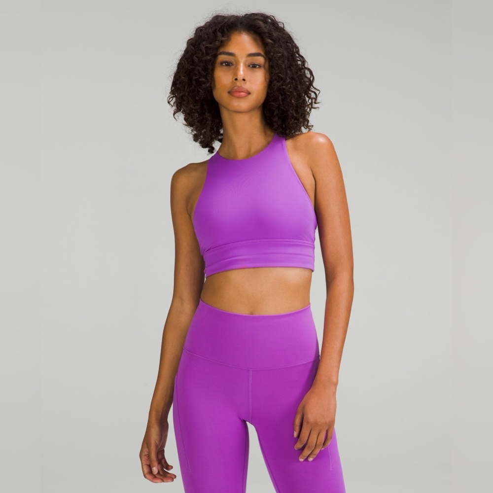 Lululemon High Neck Long Line Energy Bra, Size 8